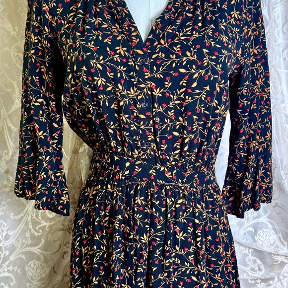 Old Navy Navy Blue Floral Long Sleeve Dress - Picture 1 of 3
